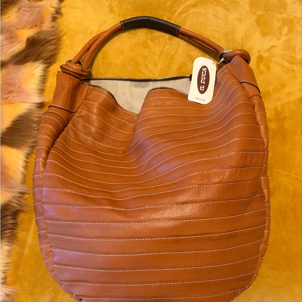 IL DUCA NWT Brown Leather Hobo Bag